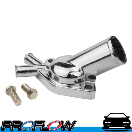 PROFLOW Aluminium Water Neck Holden Commodore V8 Dual Outlet Chrome