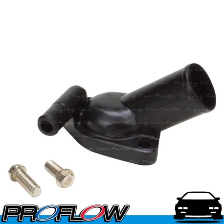 PROFLOW Aluminium Water Neck Holden Commodore V8 Single Outlet Black