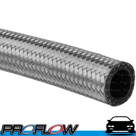 PROFLOW Stainless Braided Hose Oil Fuel E85 AN -4 (AN4) 1M