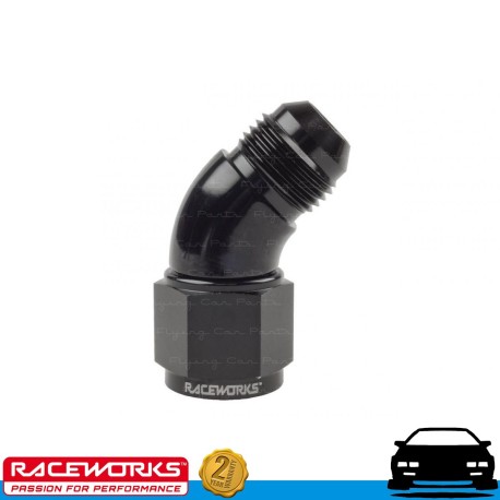 RACEWORKS Female to Male Swivel Elbow AN4 4AN 45deg Fuel Oil E85 Diesel