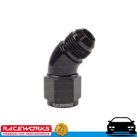 RACEWORKS Female to Male Swivel Elbow AN8 8AN 45deg Fuel Oil E85 Diesel