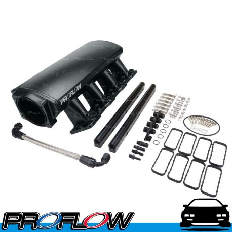 PROFLOW SuperMax EFI Low Profile Intake Manifold Kit Black with Fuel Rails 102mm Throttle Body Chevrolet Holden Commodore LS3