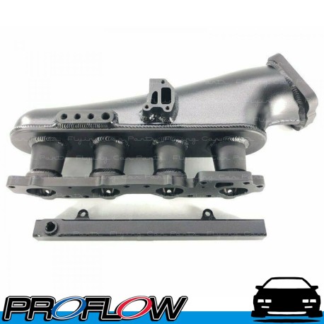 PROFLOW Intake Manifold Nissan SR20 S14 S15 Inlet Plenum 76mm Throttle Body Fuel Rail Kit Black