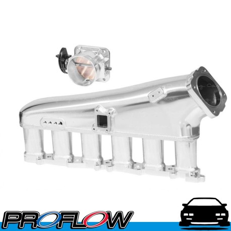 PROFLOW Intake Manifold Nissan RB26 Inlet Plenum 90mm Throttle Body Fuel Rail Polished