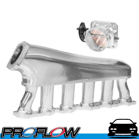 PROFLOW Intake Manifold Nissan TB48 Inlet Plenum 90mm Throttle Body Fuel Rail Polished Polished