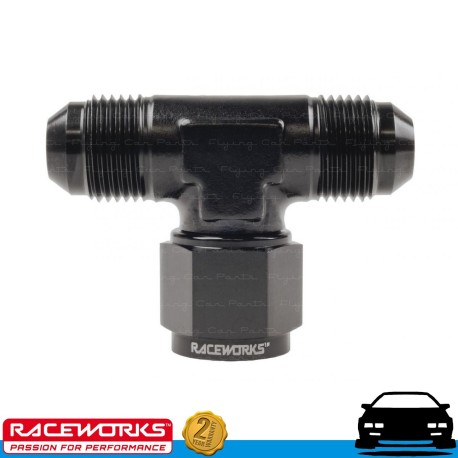 RACEWORKS Tee Swivel On Branch AN8 8AN Fuel Oil E85 Diesel