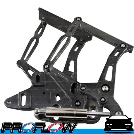 PROFLOW  Bonnet Hinge Kit Billet Aluminium For Ford XR XT XW XY Falcon Black