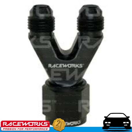 RACEWORKS Straight Y-Block 2 x AN6 6AN Male to Flare AN8 8AN Female AN Swivel