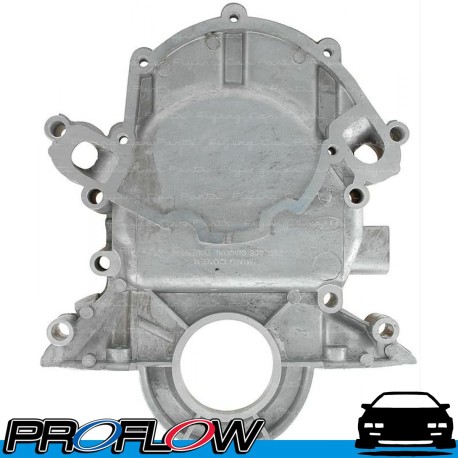 PROFLOW  1 Piece Aluminium Timing Cover For Ford V8 302 351W Natural Finish