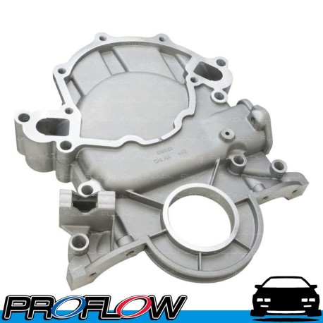 PROFLOW  1 Piece Aluminium Timing Cover For Late Model Ford V8 5.0 302, 351W Natural Finish