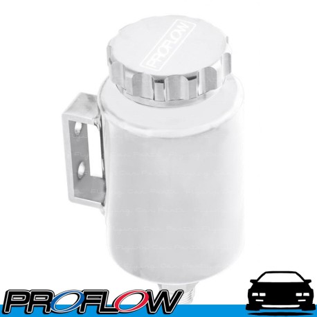 PROFLOW Power Steering Reservoir Remote Aluminium Universal 120mm x 90mm Male AN10 Polished