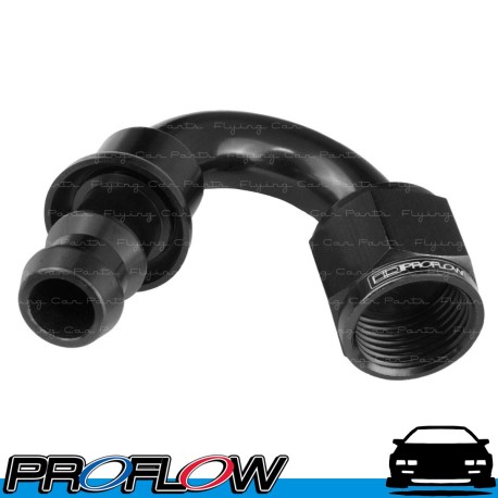 PROFLOW 400 Series 150 Degree Hose End Fitting Black Push On  AN -4 (AN4)