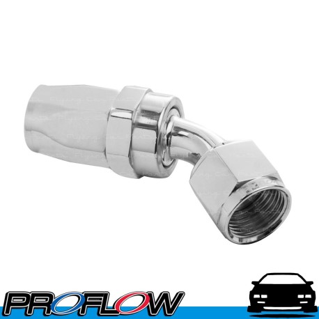 PROFLOW 100 Series 45 Degree Hose End Fitting Polished  AN -10 (AN10)