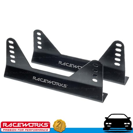 RACEWORKS 160mm Black Mild Steel Racing Seat Mounts Pair