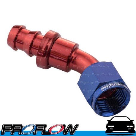 PROFLOW 400 Series 45 Degree Hose End Fitting Blue/Red Push On  AN -5 (AN5)