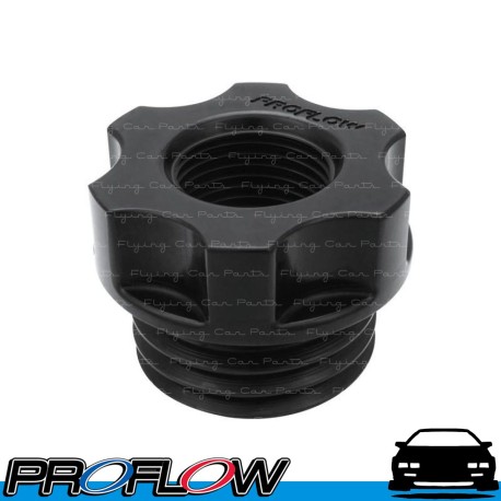 PROFLOW Oil Cap Breather For Ford Falcon Barra 4.0L AN10 10AN Screw-On Billet Aluminium Black