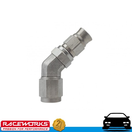 RACEWORKS PTFE Hose End AN3 3AN 45deg SS Fuel Oil E85 Diesel