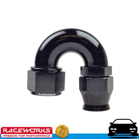 RACEWORKS PTFE Hose End AN12 12AN 180deg Fuel Oil E85 Diesel