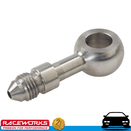 RACEWORKS 11.2mm Banjo to AN3 3AN Male Flare SS Straight Fuel Oil E85 Diesel