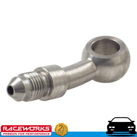 RACEWORKS 10.2mm Banjo to AN3 3AN Male Flare SS 20deg Fuel Oil E85 Diesel