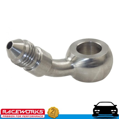 RACEWORKS 10.2mm Banjo to AN3 3AN Male Flare SS 45deg Fuel Oil E85 Diesel