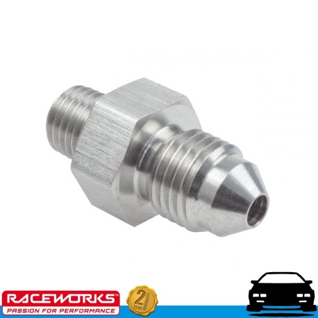 RACEWORKS NPT Male 1/16" to Male Flare AN3 3AN SS Fuel Oil E85 Diesel