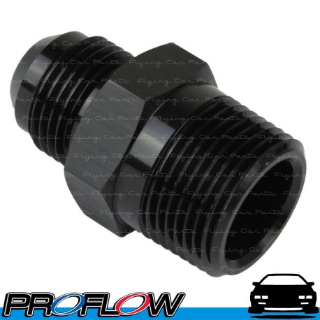 PROFLOW Male AN To NPT Adaptor Fitting AN -6 (AN6) 3/8" NPT Straight Black