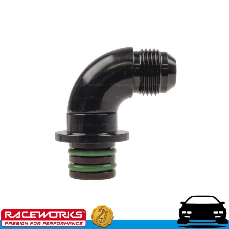 RACEWORKS Ford 6R Transmission Adaptor AN8 8AN 90deg 18.8mm OD