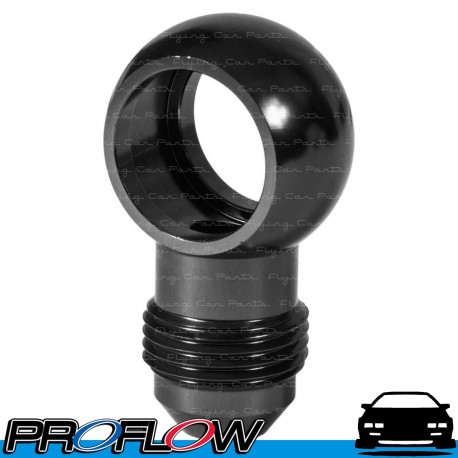 PROFLOW Banjo 16mm to Male AN -6 (AN6) Aluminium Straight Fitting Black