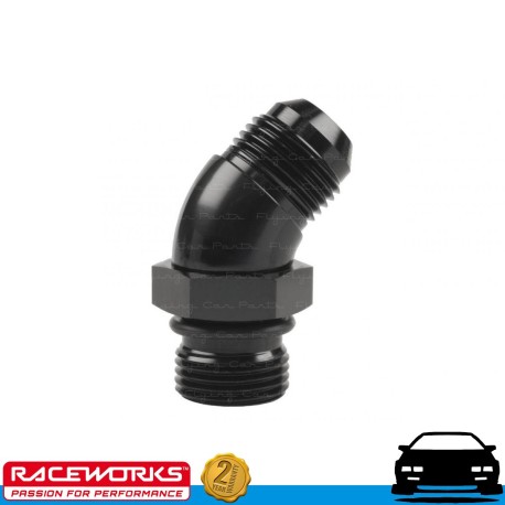 RACEWORKS AN10 10AN 45deg ORB to Male Flare Adaptor Fuel Oil E85 Diesel