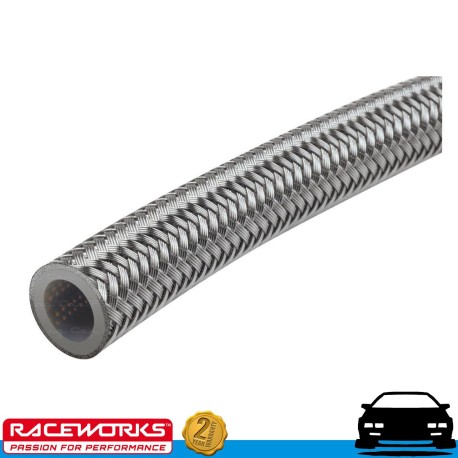 RACEWORKS SS BRAIDED PTFE E85 Hose AN4 4AN 1 Metre Fuel Oil E85 Diesel