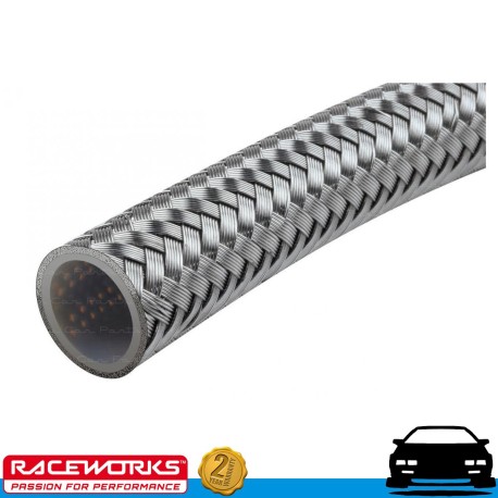 RACEWORKS SS BRAIDED PTFE E85 Hose AN6 6AN 30 Metres Fuel Oil E85 Diesel