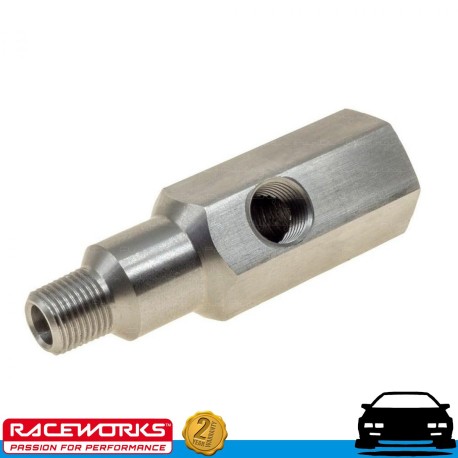 RACEWORKS Stainless Steel Oil Pressure Tee / Gauge Adaptor 1/8" NPT