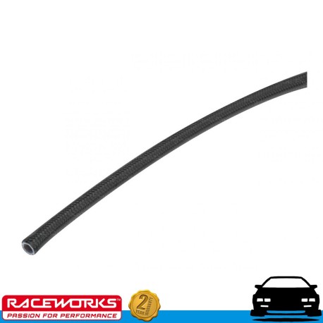 RACEWORKS Black Braided PTFE E85 Hose AN3 3AN 10 Metres Fuel Oil E85 Diesel