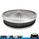 PROFLOW Air Cleaner Flow Top 14" x 2.5" Suit 5-1/8" Neck Recessed Base Stainless Steel 