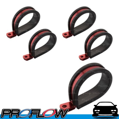 PROFLOW 5 x 25mm Cushioned P-Clamps Red