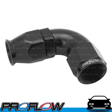 PROFLOW 90 Degree Forged Fitting Hose End AN6 Suit PTFE Hose Black