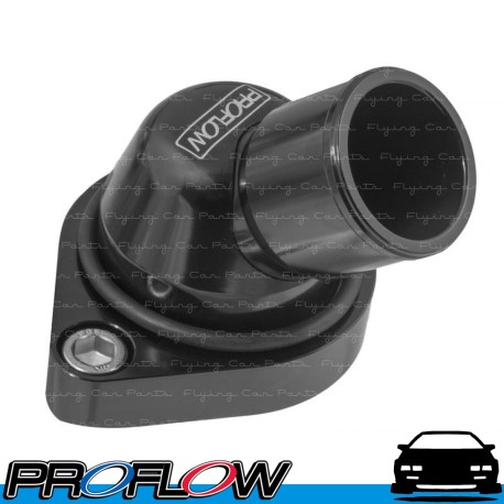 PROFLOW Black Chevrolet V8 Thermostat Housing 307 327 350 400 454 45 Degree Swivel