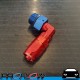 PROFLOW 90 Degree Fitting AN -6 (AN6) Hose End To Male AN -8 (AN8) ORB Red/Blue