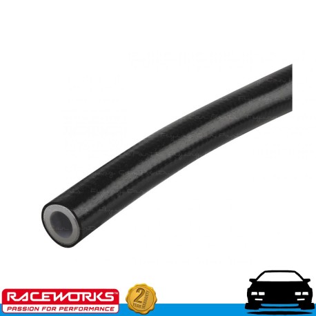 RACEWORKS Braided PTFE E85 Hose w/ Black PVC Cover AN3 3AN 10 Metres Fuel Oil