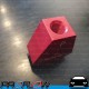 PROFLOW Red Aluminium Billet Fuel Y Block Splitter 3/8" NPT In 3/8" NPT Out