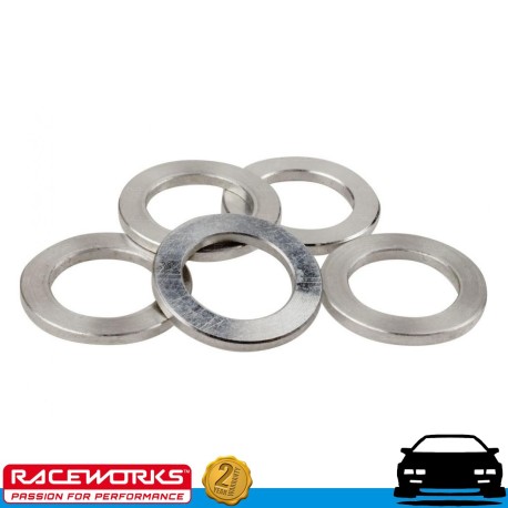 RACEWORKS Aluminium Washers Id16mm Od22mm T1.5mm (5 Pack Fuel Oil E85 Diesel