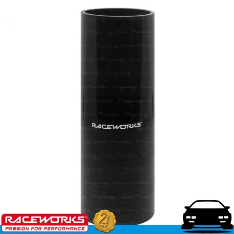 RACEWORKS Straight Silicone Intercooler Joiner Hose 1.5" (38mm) x 254mm Black