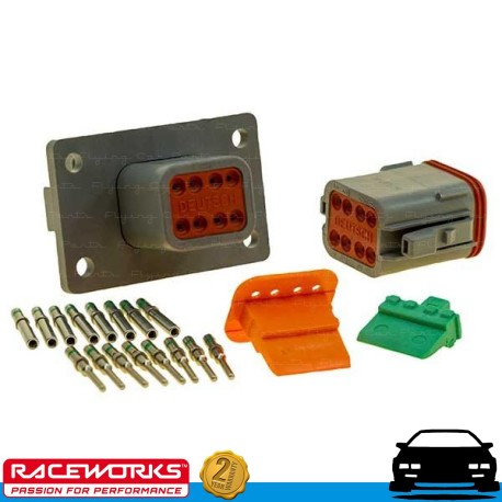 RACEWORKS Deutsch DT Flange Mount 8-Way 13A Pins Connector Kit