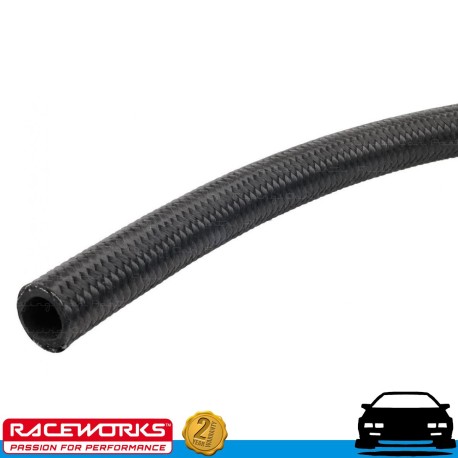 RACEWORKS Black Nylon Cutter E85 Hose AN6 6AN 10 Metres Fuel Oil E85 Diesel