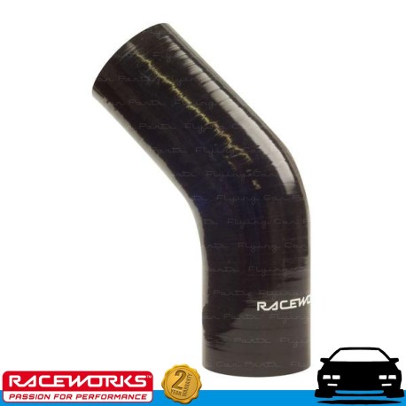 RACEWORKS Silicone Intercooler Air Hose 45deg 4" (102mm) Black