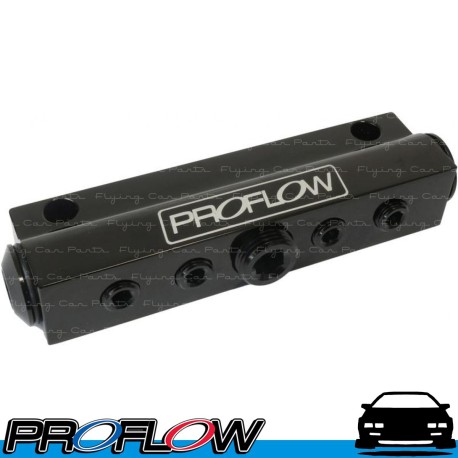 PROFLOW Black Billet 7 Port Vacuum Manifold 1/8" NPT, 3/8" NPT, AN -8 (AN8)