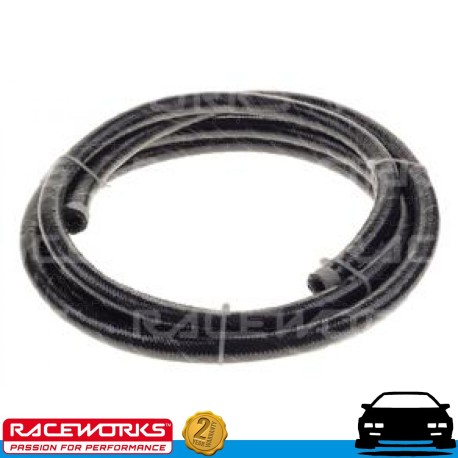 RACEWORKS Black SS Braided Cutter Hose AN6 6AN 1 Metre Fuel Oil E85 Diesel