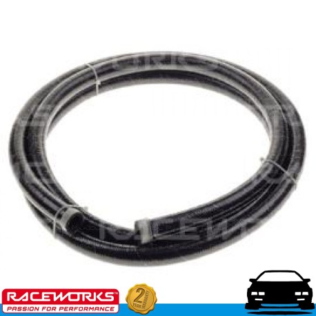 RACEWORKS Black SS Braided Cutter Hose AN12 12AN 1 Metre Fuel Oil E85 Diesel