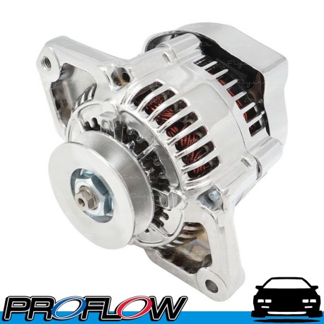 PROFLOW Alternator 80 Amp Holden Chev Internal Reg Universal Mini 1 Wire Chrome